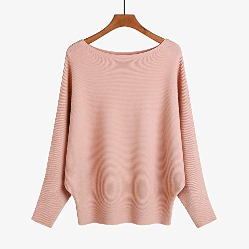 Image of EDSTAR Women Dolman Batwing Sleeves Knitted Sweaters Winter Boat Neck Pullovers Tops