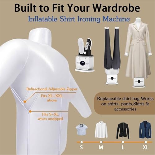 Inflatable Ironing Machine, Touch Type Humanoid Automatic Ironing Machine, Smart Garment Steamers, 360° Without Blind Spots Drying/Ironing Machine(A)