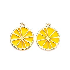10pcs-Yellow Lemon Charms-26.5x23x1.6mm