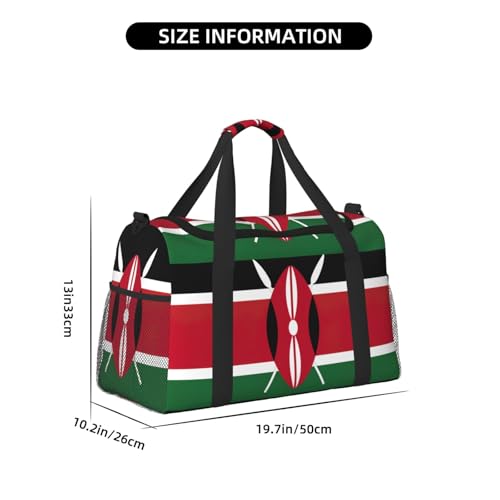 Flag of Kenya Print Everyday Use Travel Duffle Bag Large Capacity Travel Bag Stylish Functional Bag4