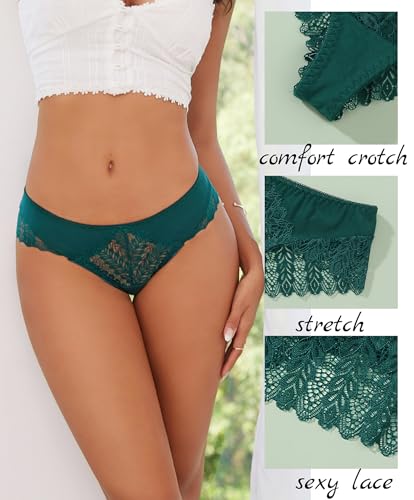 XI LIU Sexy Cheeky Panties for Women Comfortable Lace Underwear Bikini Briefs 5 Pack3