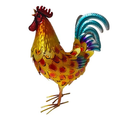 Vaianna Escultura de metal realista en 3D, colores pintados a mano, 32 x 12 x 40 cm, para decoración interior y exterior, regalo (color dorado)