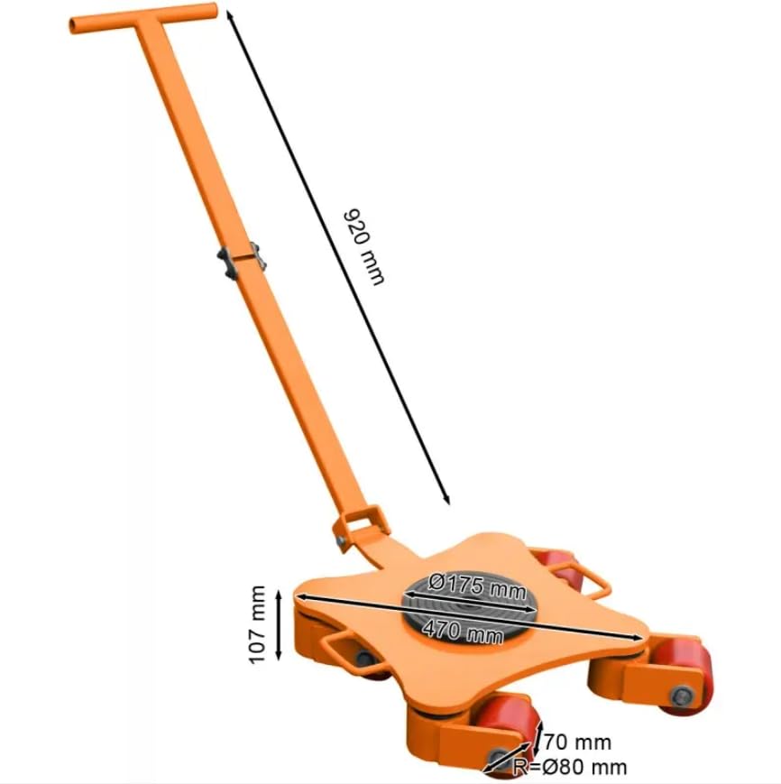 CORMAK Patines de carga con ruedas dirigibles – CRP4T 4 toneladas de ruedas de transporte