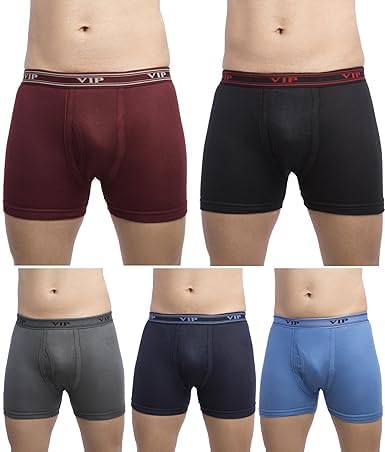Image of VIP ULTIMAICD Color Men's 100% Cotton Interlock Fabric Trunk with Outer Elastic Waistband Combo Set