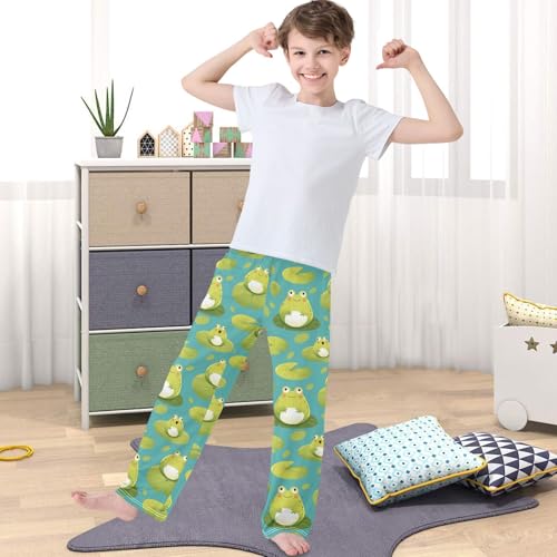 Boy's Pants Cute Fat Frog Jogger Pants Elastic Waist Long Bottoms Trousers with Pockets 6-14 Years4