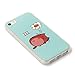 Iphone SE 5S Case YCMCOVER Sleepy Cat Hamburger Blue Hard Back Cover TPU Soft Bumper