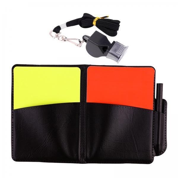 3xSoccer Referee Cards Set PVC Football Yellow and Red Card for Outdoor Sports with Book Whistle| Training Aids | Sports Training Equipment | Fitness Training Aids-image-49