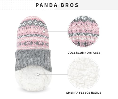 Panda Bros Slipper Socks for Women With Grippers, Fuzzy Womens Slipper Booties With Non Slip Bottoms, Cozy Warm House Slippers3