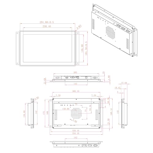 Image of VSDISPLAY 12.1'' 1024x768 Industrial Touch Monitor IP65 Front Waterproof | IPS LCD Display,4:3 Aspect Ratio,10-Point Capacitive Touch, with H /D VGA Interface for Industrial Outdoor Kiosk Use