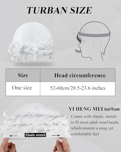 Image of Satin Lined Halo Turban for Men Women Vintage Head Wraps Beanies Sleep Cap Turban Durag for Locs Dreadlocks