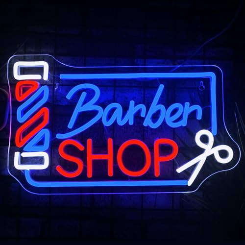 Image of Looklight Barber Shop Neon Sign Barber Pole Led Signs for Wall Decor Salon Station Neon Light Sign for Pole Hair Salon Accessories Business Store Supplies