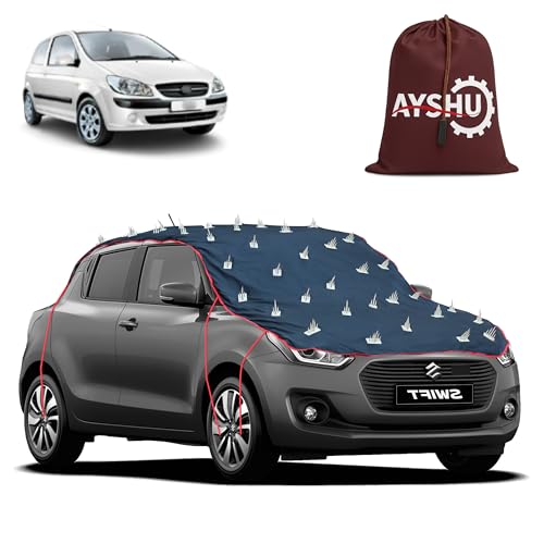 Image of AYSHU Water-Resistant Spike Car Cover for Hyundai Getz Prime - Protects from Dogs, Monkeys, Dust, Sunlight & UV - Full Roof Universal Fit