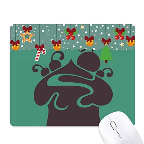 Tapis de souris silhouette cerise noire caoutchouc antidérapant
