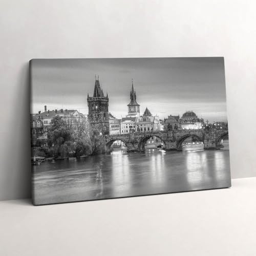 Vue du pont Charles Prague Décoration Murale Peinte pour Salon Moderne