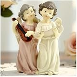 Finition détaillée peinte à la main : fabriquée en résine de haute qualité et peinte à la main avec des tons pastel doux, cette figurine présente une sculpture complexe sur les ailes, les robes et les accents musicaux