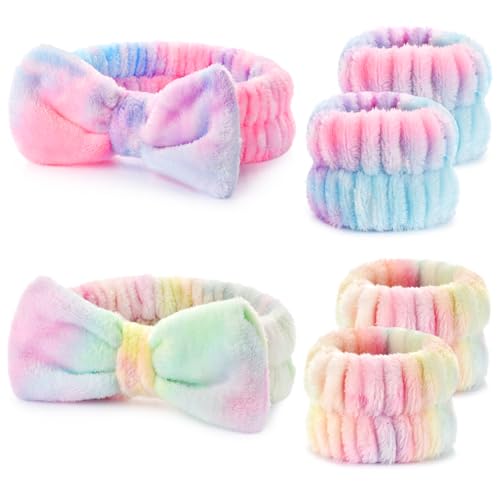 Wteehn 6pcs Headband and Wristband for Face Washing, Makeup Spa S...