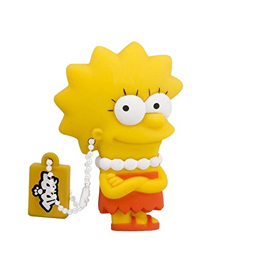 Tribe FD003404 The Simpsons Springfield Pendrive Figure 8 GB Funny USB Flash Drive 2.0 Memory Stick Data Storage, Keyholder Key Ring, Lisa Simpson, Yellow