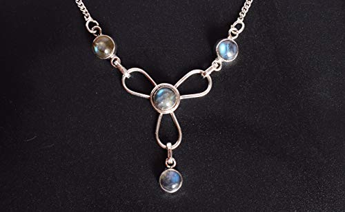 Ravishing Impressions Collier en argent sterling 925 avec pierre précieuse labradorite de qualité supérieure, bijoux en argent sterling 925, collier délicat, cadeaux pour épouse, RI-4908 – vue 3