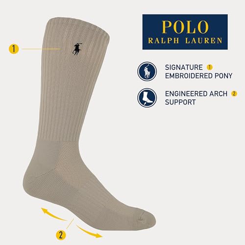 Polo Ralph Lauren Men's Tech Athletic Crew Socks-3 Pair Pack-Sport Cushioned Arch Support2