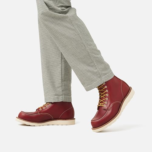 Red Wing Shoes Heritage Classic Moc #875 Men's 6-Inch Boot, Full Grain Oiled Leather, Traction Tred Wedge Sole, Oro, 7.5 Medium (D)