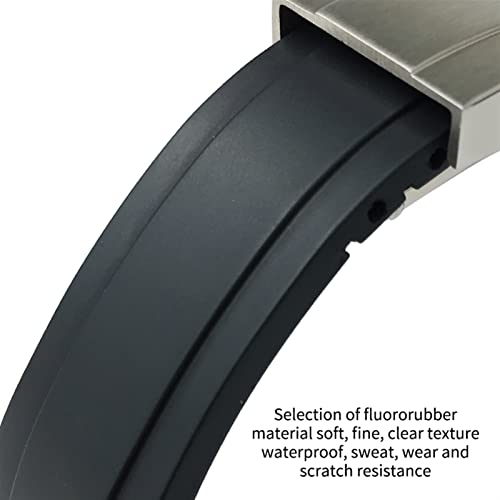Bracelet montre caoutchouc fluoré 20 mm rouge compatible Oysterflex - 3