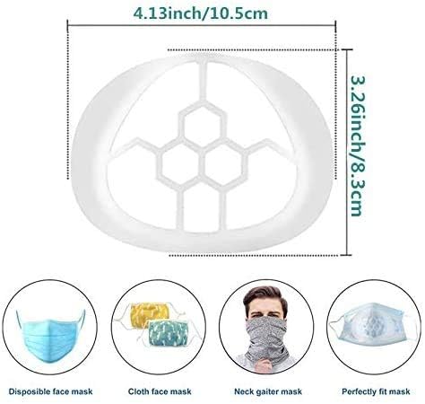 3D Face mask Bracket,Washable and Reusable Translucent Internal Support Frame Bracket 2 PCS mask lanyard
