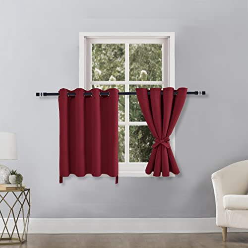 Hiasan RV Blackout Curtains for Bedroom, 52 x 36 Inches Long Christmas Red