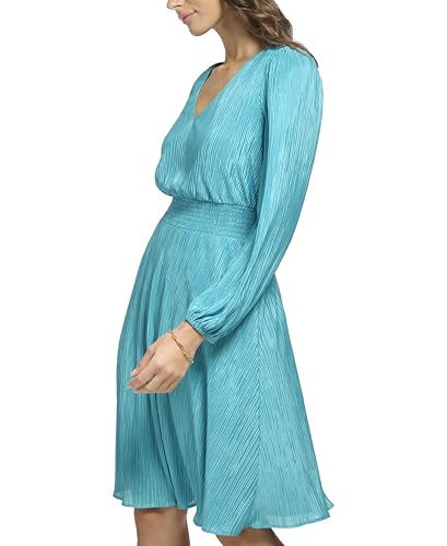 Image of Kensie Women's Balloon Sleeve Smocked Waist Mini Dress