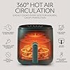 WILLOW Eco Series 6 in 1 Air Fryer with Glass Basket, 5 Quart Non Toxic Air Fryer w Digital Display, 430°F Max Temp, Preheat & Keep Warm Function, Compact + Dishwasher Safe Glass Airfryer - GREEN