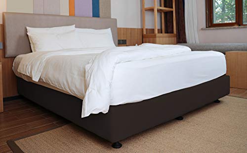 Box Spring Cover King Size - Jersey Knit & Stretchy Wrap Around 4 Sides Bed Skirt For Hotel & Home - King/Cal King, Brown #TOP5