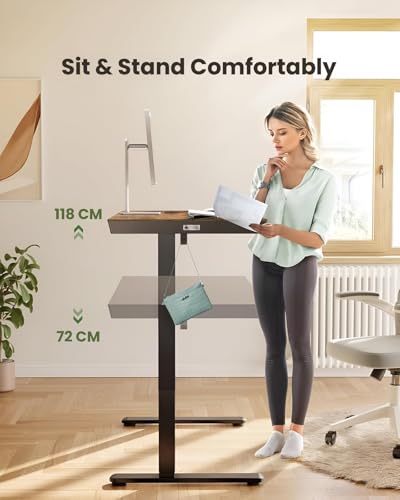 Image of ARTIKEL Case 1.0 Electric Height Adjustable Office Table DIY|100 Kg Wt.|Smart Panel USB & Type C & Collision Sensor|Sit Stand Computer Desk|120 X 60 Cm| Brown (Vintage Brown)