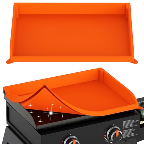 Image of Silicone Griddle Cover for Blackstone - Full Protection Waterproof Griddle Top Cover All Year Round Protective Mat for Black Stone Accessories (22 inch Orange)