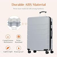 Sweetcrispy 28 Inch Checked Luggage, Suitcase with Spinner Wheels — image 8