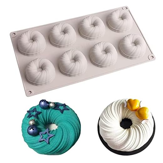 Moule Silicone Tourbillon, Moule Tourbillon Moule Gateau Silicone Patisserie Original Moule à Gateau Silicone Moule en Silicone Patisserie Professionnel Moulessilicone Gateaux Fantaisie Gris