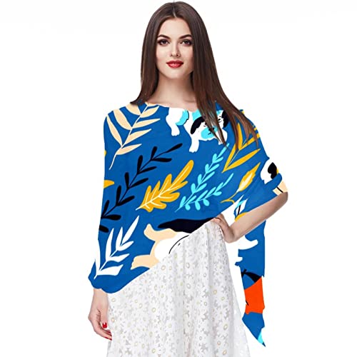 Foulard en mousseline de soie raffiné, étole femme au motif artistique