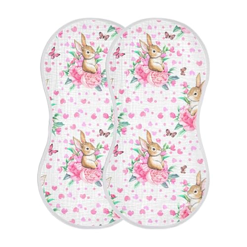xigua Watercolor Bunnies Baby Burp Cloths for Newborn Boys and Girls 1 Pack, Soft & Absorbent Cotton Baby Burp Cloth, Baby Washcloths, Newborn Towel, Burp Rags2