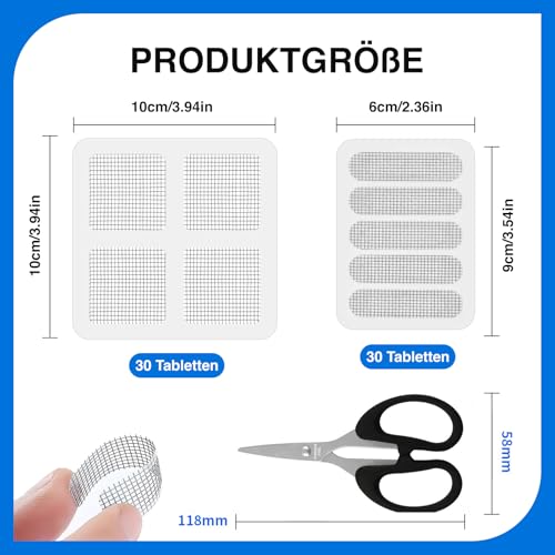 VZU 60 Pieces 270 Stickers Fly Screen Window Repair, Insect Protection Window Repair, Fly Screen Repair Kit - Image 2