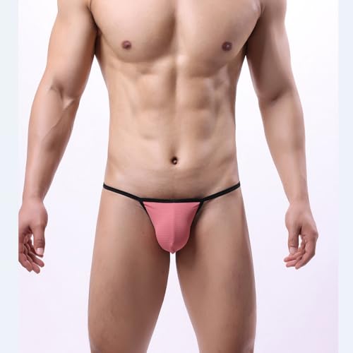 Men's Sexy Thong Underwear Low Rise G String Soft & Silky Bugle Pouch Underwear3