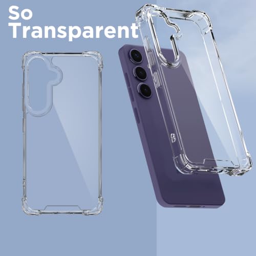 Image of Outlouders Back Cover for Samsung Galaxy S24 5G / S25 5G Clear Transparent PC + TPU Bumper Case with Raised Edges for Shockproof Protection (Transparent)