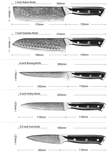 Set Cuchillos Cocina 9 Piezas Acero Damasco miniatura 7