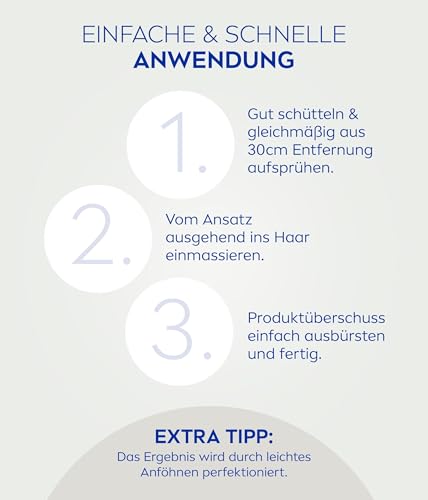 NIVEA Trockenshampoo Fresh Volume (200 ml), extra mildes Trockenshampoo Spray mit angenehmem Duft, Trockenhaarshampoo für extra Volumen & sofortige Frische