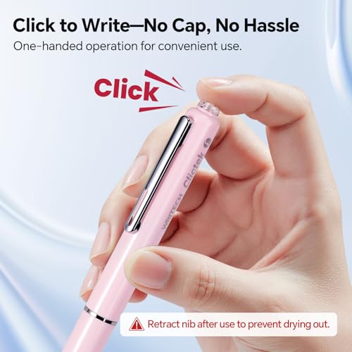 Image of WRITECH Fountain Pen Fine Point: Clictek Retractable Black Ink Cartridges