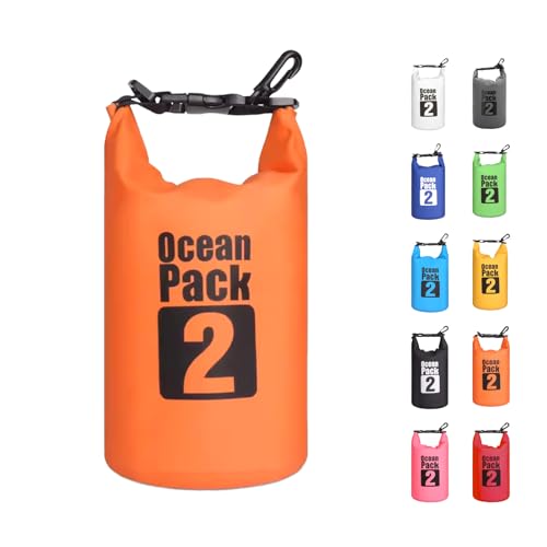 MORAINJAY Borsa Impermeabile con Tracolla 2L, Arancione