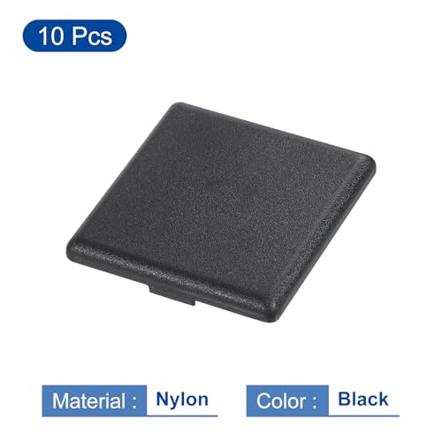 Image of uxcell 10Pcs Extruded End Cap Nylon, 45x45mm T-Slot Aluminum Profile 4545 European Standard End Cap Extrusion Plug for Trolley, Fish Tank Rack, Storage Rack, Black