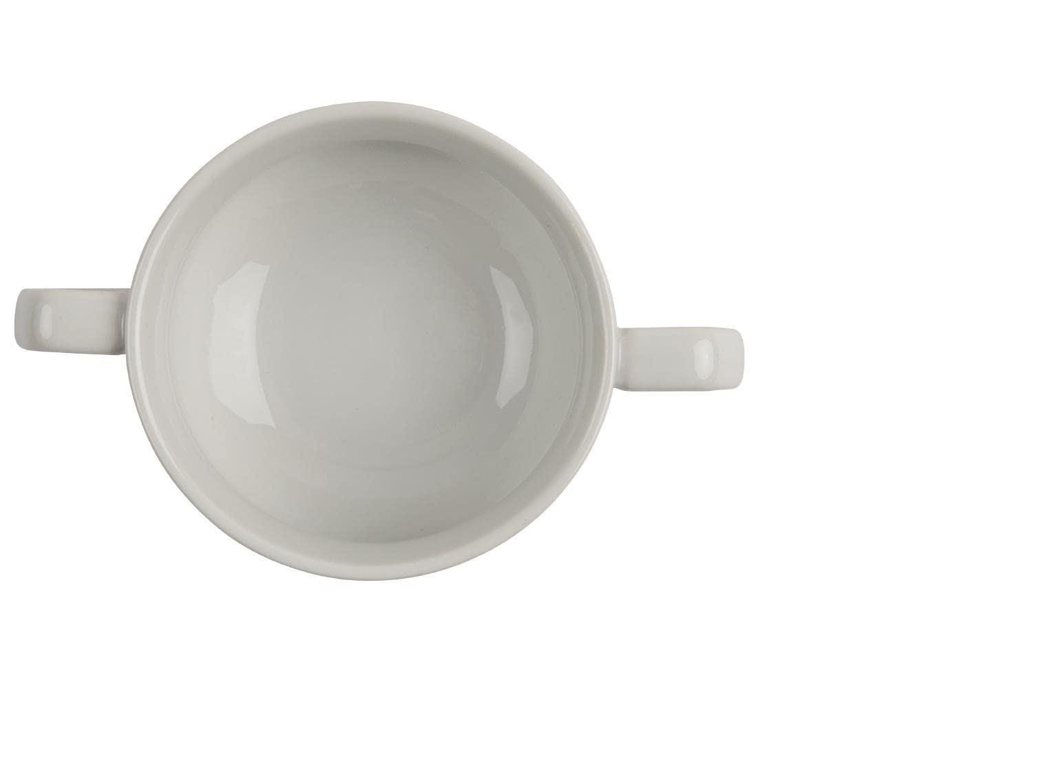 Olympia Athena Hotelware Bols à Soupe Empilables Blancs avec Anses 290ml / 10 1/4 ounce, Lot de 12, Diamètre: 107mm / 4 1/4 inch, Porcelaine Résistante aux Éclats | CF369