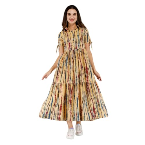 Image of Womens Rayon Fabric Printed Long Anarkali Maternity Feeding Dress with Side Zippers