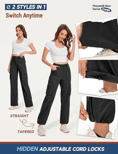 Moosehill Cargo Hiking Pants Women High Waisted Water Resistance Baggy Stretch Work Casual Travel Streetwear3