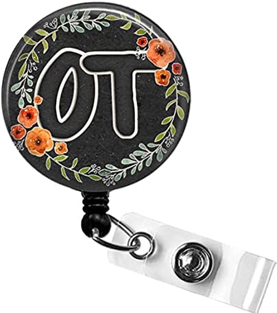 OT Badge Holder, Occupational Therapist Gifts, OT Therapist Student Graduation Gift, OT Thank You Gift for Therapist- Retractable ID Badge Reel With Swivel Pinch Clip, Occupational Therapy Month