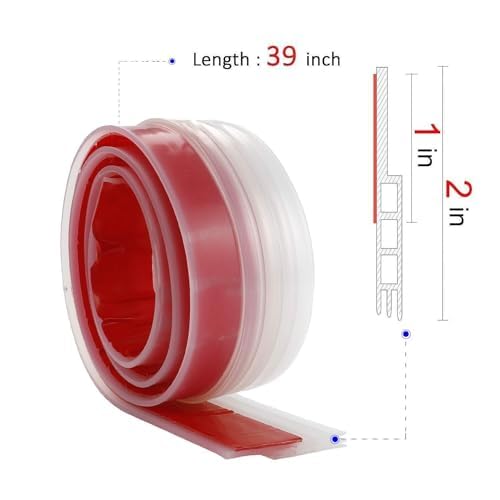 Image of Silicone Self-Adhesive Door and Window Shield Tape - Bottom Sealing Strip for Home Weather Stripping, Air Gap, Sound and Dust Proof (Transparent)