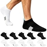 Lakpoau Calzini Uomo Corti 10 Paia Sportivi - Corte Cotone Calza Sportive Basse Estivi Traspiranti, da Lavoro, Sportivi alla Caviglia per Running e Ciclismo Unisex, Nero e bianco 43-46